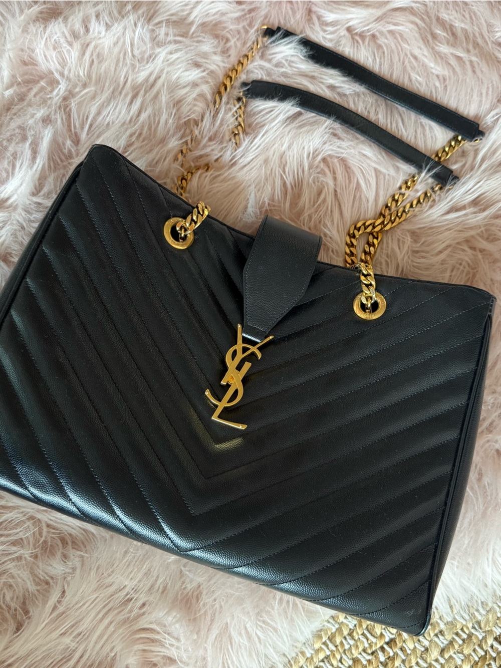 Saint Laurent Large Monogram Shopping Tote